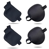 4PCS Adjustable Medical Eye Patch Bundle for Left Eye - Amblyopia Lazy Eye Patches for Adults and Kids, Black 2PCS of Each Style