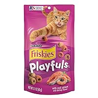 Purina Friskies Playfuls With Salmon and Shrimp Flavor Cat Treats - (Pack of 10) 2.1 oz. Pouches