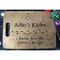 Harry Potter Personalizede Cutting Board 10x14 Eat, I Solemnly Swear My Cooking Is So/No Good. Your Choice (No Good)