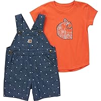 Carhartt Baby Girls' Short-Sleeve T-Shirt and Shortall Set