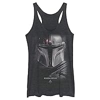 STAR WARS Women's The Mandalorian Hero Shot Tri-Blend Racerback Layering Tank