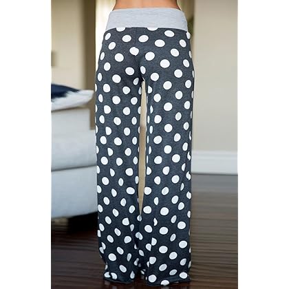 AMiERY Women's Comfy Casual Pajama Pants Floral Print Drawstring Palazzo Lounge Pants Wide Leg