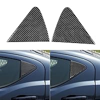 Real Carbon Fiber Car Rear Row Window Triangle Panel Anti-Collision Cover Trim Sticker Compatible with Dodge Avenger 2008 2009 2010 2011 2012 2013 2014 Auto Exterior Accessories Black