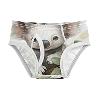 ALAZA Baby Boys' Briefs Toddler Boys Underwear 100% Cotton Soft Koala Cute 2T