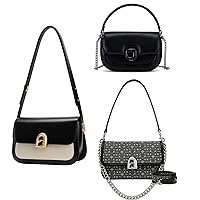 Leather and Denim Shoulder Bag For Women - Adjustable Strap Crossbody Purses For Women, Designer Handbags Satchel Bags