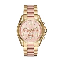 Michael Kors Bradshaw Watch for Women, Chronograph movement with Stainless steel or Leather strap
