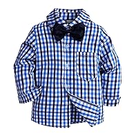 Kids Tops for Boys Kids Toddler Flannel Shirt Jacket Plaid Long Sleeve Lapel Button Down Boys Muscle Shirts 14 16