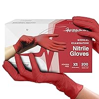 Light Burgundy Nitrile Disposable Gloves - 200 Count - 3 Mil Nitrile Gloves X Small - Powder and Latex Free Rubber Gloves - Surgical Medical Exam Gloves - Food Safe Cooking Gloves