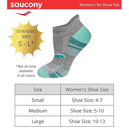 Saucony Women's 8/16 Pairs Performance Heel Tab Athletic Socks
