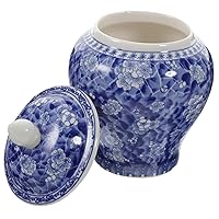 ABOOFAN Ceramic Tea Ceramic Flour Canister Porcelain Flower Vase Ceramic Tea Canister Porcelain Tea Storage Jars Carved Temple Jar Biscuit Can Condiment Jar Ceramics Miss Japan Bulk