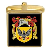 Cullen Ireland Family Crest Surname Coat Of Arms Gold Cufflinks Engraved Box