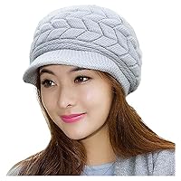 Loritta Womens Winter Beanie Warm Knitted Slouchy Wool Hats Cap with Visor