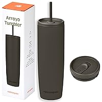 Arroyo Stainless Steel Tumbler with Lid and Straw - Reusable Insulated Tumbler Cup - Iced Coffee Travel Mug - Double Walled Thermal Tumblers