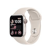 Watch SE (2nd Gen) [GPS + Cellular 40mm] Smart Watch w/Starlight Aluminum Case & Starlight Sport Band - S/M. Fitness & Sleep Tracker, Crash Detection, Heart Rate Monitor, Water Resistant