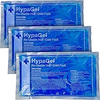 Safety First Aid Group HypaGel Reusable Hot Cold Gel Ice Pack, Freeze or Microwave Pack of 3 for Sports Injuries Pain Relief - Standard