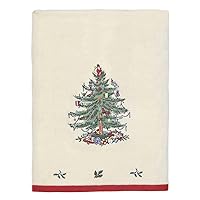 Spode - Bath Towel, Soft & Absorbent Cotton Towel Christmas Tree Collection