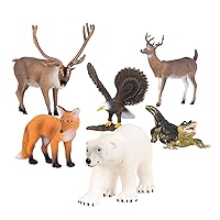 Terra by Battat – North American Animals Set – Realistic Animal Toys with Polar Bear Toy for Kids 3+ (6 pc)