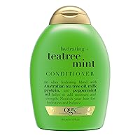 OGX Extra Strength Refreshing Scalp + Teatree Mint Conditioner, Invigorating Conditioner with Tea Tree & Peppermint Oil & Witch Hazel, Paraben-Free, Sulfate-Free Surfactants, 13 fl oz