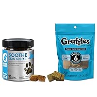 Green Gruff Skin & Coat Supplement and Gruffies Peanut Butter Skin & Coat Treats Bundle