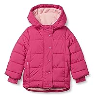 Amazon Essentials Babies, Toddlers, and Girls' Heavyweight Hooded Puffer Jacket
