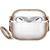 Maxjoy for Airpods Pro 2nd Generation/1st Generation Case with Lock, Clear Airpod Pro 2 Case Lock Protective Hard Case for Women Men with Keychain for Airpods Pro (2023/2022/2019), Transparent