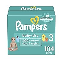 Pampers Baby Dry Diapers - Size 3, 104 Count, Absorbent Disposable Diapers