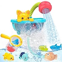 Bath Toy for Toddlers 1-3 2-4 Bathtub Bubble Maker with Shower Head Wind-Up Turtle Duck Toys for Babies 6-12 12-18 Month Bathtime Bathroom Water Toys Birthday Gifts for 1 2 3 4 Year Old Girls Boys