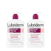 Lubriderm Advanced Therapy Fragrance Free Moisturizing Hand & Body Lotion + Pro-Ceramide with Vitamins E & Pro-Vitamin B5, Intense Hydration for Itchy, Extra Dry Skin, Non-Greasy, 16 fl. oz Pack of 2