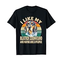 I Like My Bluetick Coonhound Dog and Maybe 3 People Retro T-Shirt