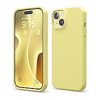 elago Compatible with iPhone 15 Case, Liquid Silicone Case, Full Body Protective Cover, Shockproof, Slim Phone Case, Anti-Scratch Soft Microfiber Lining, 6.1 inch (Yellow)