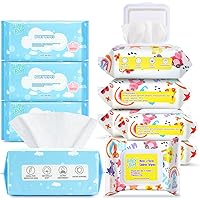 Baby Wipes - HAPPY BUM Wipes, Unscented, 580 Count (6 Packs of 30 Saline Baby Wipes and 4 Packs of 100 Dry Wipes)