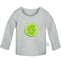 Fruit Lime Cute Novelty T Shirt, Infant Baby T-Shirts, Newborn Long Sleeves Graphic Tee Tops