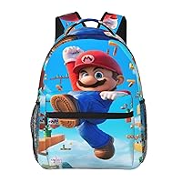Mario Cartoon Adjustable Backpack Large Capacity Lightweight Travel Bag 3d Printed Fashion Fun Gifts