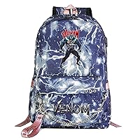 Unisex Student Venom Bagpack with USB Charging Port-Casual Daypacks Classic Wear Resistant Canvas Bookbag for Teens