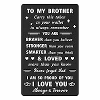 To My Brother Gifts Wallet Card - Brother Birthday Card, Inspirational Gifts for Brother Christmas Graduation