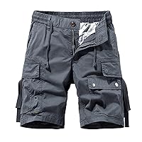 Men's Cargo Shorts Lightweight Multi Pocket Casual 2024 Summer Short Pants Beach Shorts Multi Pockets Short with No Belt