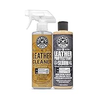 Chemical Guys Leather Cleaner & Leather Serum Kit for Car Interiors, Furniture, Apparel, Shoes, Boots, and More (Works on Natural, Synthetic, Pleather, Faux Leather and More), 16 fl oz - 2 Items