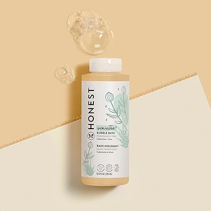 The Honest Company Foaming Bubble Bath | Gentle for Baby | Naturally Derived, Tear-free, Hypoallergenic | Fragrance Free Sensitive, 12 fl oz