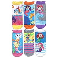 Jefferies Socks Girls' Mermaid Novelty Pattern Cute Crew Socks 6 Pack