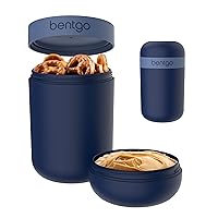 Snack Cup - Reusable Snack Container with Leak-Proof Design, Toppings Compartment, and Dual-Sealing Lid, Portable & Lightweight for Work, Travel, Gym - Dishwasher Safe (Navy)