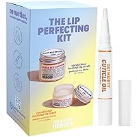 Save 10% Kissable Lips and Healthy Nails Bundle - Handmade Heroes 100% Natural Coconut Exfoliator Lip Scrub and Lip Mask Set and Colloidal Oat Cuticle Oil Pen Nail Care