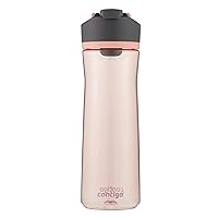 Contigo Cortland Spill-Proof Water Bottle, BPA-Free Plastic Water Bottle with Leak-Proof Lid and Carry Handle, Dishwasher Safe, Pink Lemonade, 24oz