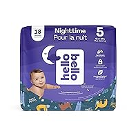 Hello Bello Premium Overnight Baby Diapers Size 5 I 18 Count of Ultra Absorbent and Super Soft, and Eco-Friendly Nighttime Disposable Diapers for Babies and Toddlers I Sleepy Sloths