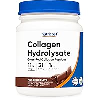 Nutricost Grass-Fed Collagen Powder 1LB (454 G) (Chocolate) - Grass Fed Bovine Collagen Hydrolysate - Collagen Peptides
