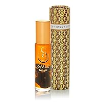 Onyx Perfume Oil Roll-On by Sage- 1/4 oz, Vegan & Cruelty-Free, Earthy Scent, Black Coconut, Vanilla, Oakmoss