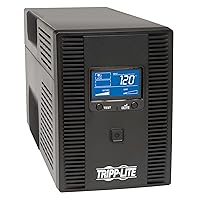 Tripp Lite SMART1500LCDT 1500VA 900W UPS Battery Back Up, AVR, LCD Display, Line-Interactive, 10 Outlets, 120V, USB, Tel & Coax Protection, 3 Year Warranty & Dollar 250,000 Insurance Black