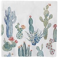 Boston International IHB 3-Ply Paper Napkins, 20-Count Lunch Size, My Little Green Cactus