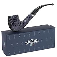 Savinelli Arcobaleno Blue Rustic Tobacco Pipe - Italian Made Naturally Stained Hand Crafted Tobacco Pipes, Briar Wood Tobacco Pipe (Rusticated Blue, 606 KS)