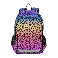 ALAZA Rainbow Leopard Print Neon Cheetah Laptop Backpack Purse for Women Men Travel Bag Casual Daypack with Compartment & Multiple Pockets