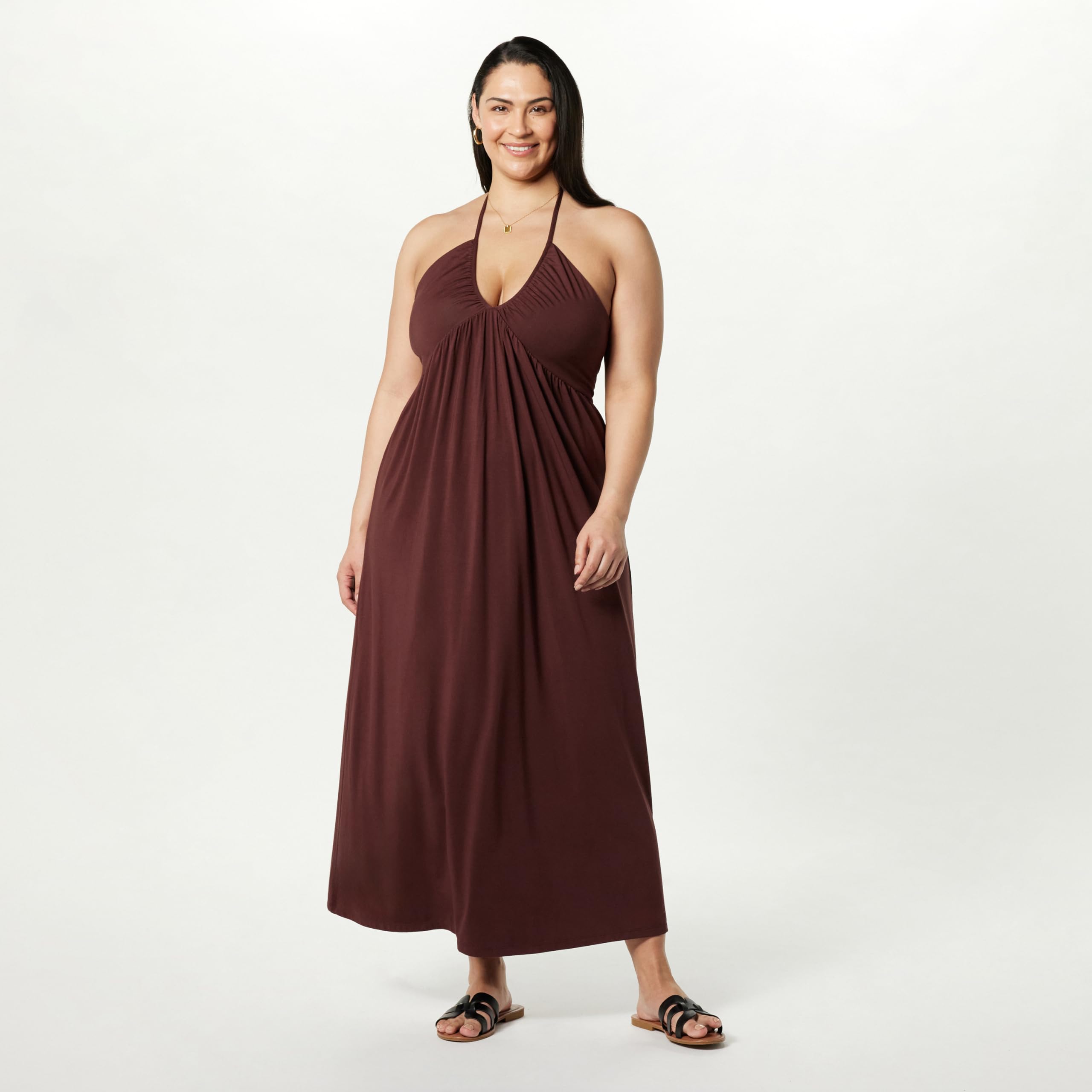 The Drop Women's Kapri Gathered Halter Dress